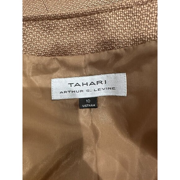 Tahari Arthur S. Levine Womens Jacquard Blazer Size 10 Brown - Picture 5 of 11
